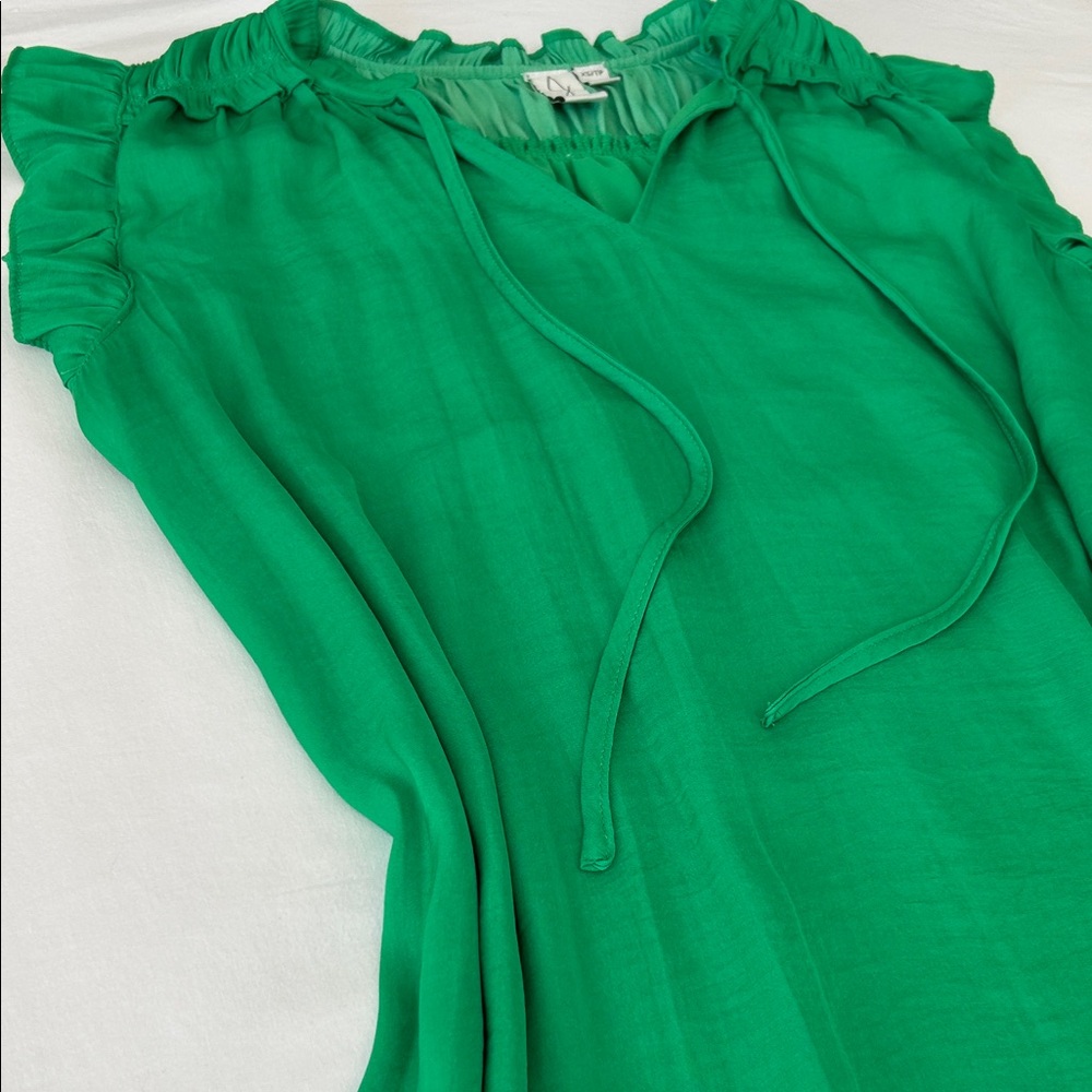 Joie Green Ruffled Mini Dress - Picture 6 of 12